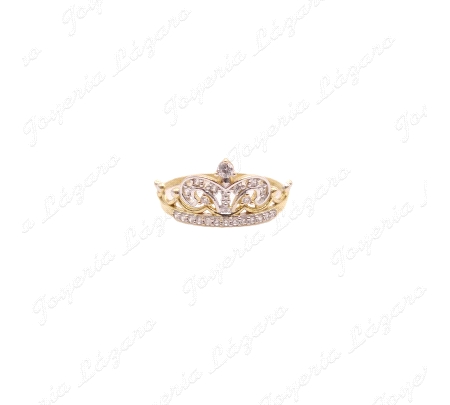 SORTIJA ORO 18 KTS CORONA CIRCONITAS