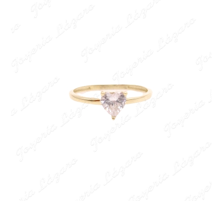 SORTIJA ORO 18 KTS SOLITARIO CIRCO CORAZON