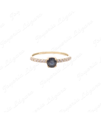 SORTIJA ORO 18 KTS SOLITARIO ONOX+MICROCIRCO