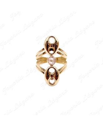 SORTIJA ORO 18 KTS LANZADERA 2 CALABROTES+CIRCO