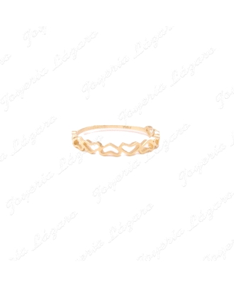 SORTIJA ORO 18 KTS CORAZONES CALADAS 2.8MM