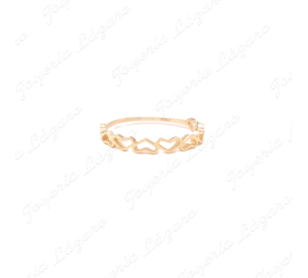 SORTIJA ORO 18 KTS CORAZONES CALADAS 2.8MM