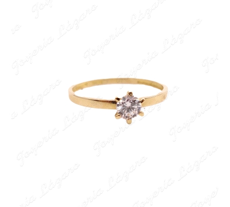 SORTIJA ORO 18 KTS SOLITARIO CIRCO 4MM 6 GARRAS