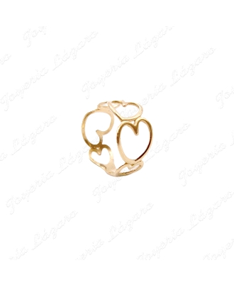 SORTIJA ORO 18 KTS CORAZONES CALADOS  9MM