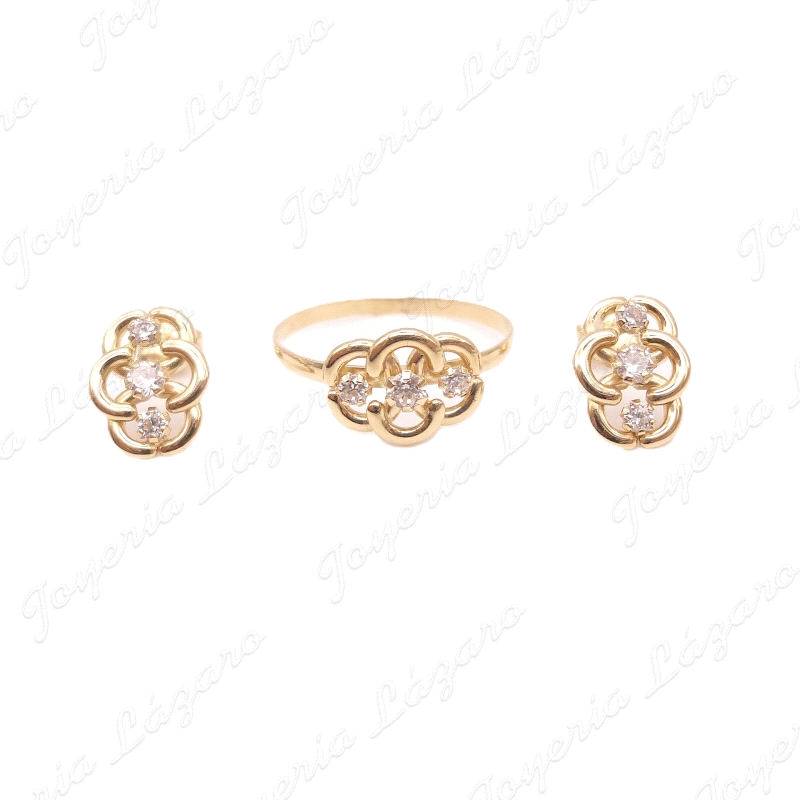 SORTIJA ORO 18 KTS DE JUEGO  3 CIRCONITAS