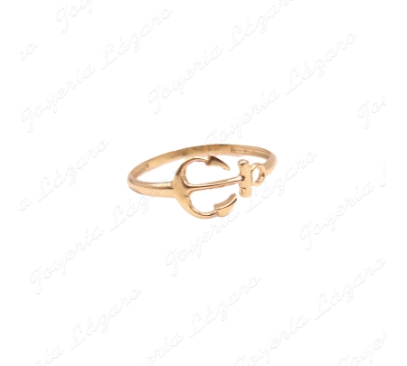 SORTIJA ORO 18 KTS ANCLA SILUETA CALADA