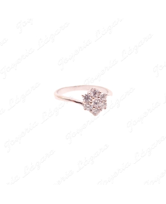 SORTIJA ORO 18 KTS blanco roseton circonitas Nº13