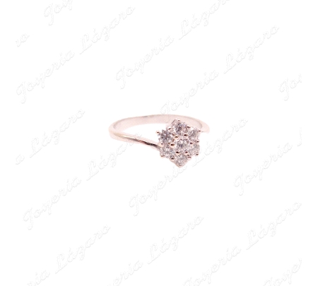 SORTIJA ORO 18 KTS blanco roseton circonitas Nº13