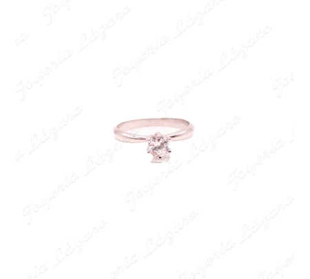 SORTIJA ORO BL. 18 KTS CIRCONITAS 6 GARRAS,PRINCESA