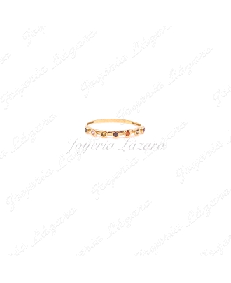 SORTIJA ORO 18 KTS 7CIRCONITAS 2MM MILTICOLOR