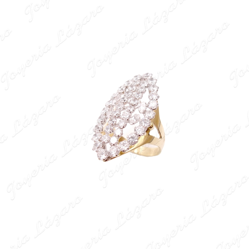 ORO 18 KTS SORTIJA  LANZADERA ZIRCONITAS