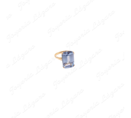 SORTIJA 18KT AGUAMARINA CUADRADA