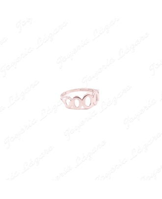 SORTIJA 18KT BL. CIRCULOS OVAL