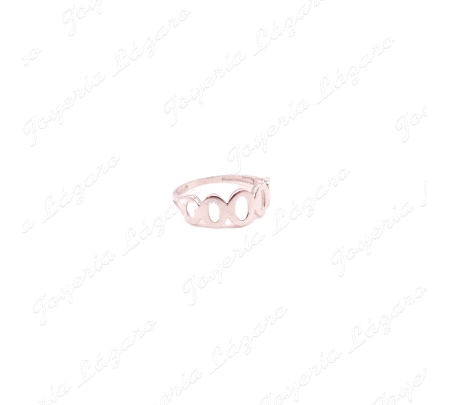 SORTIJA 18KT BL. CIRCULOS OVAL