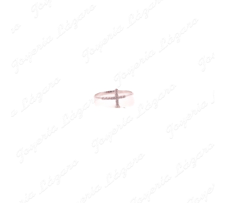 SORTIJA 18KT BL. CRUZ +CIRCO