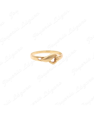 SORTIJA 18KTS, TIPO LAZO MATE BRILLO