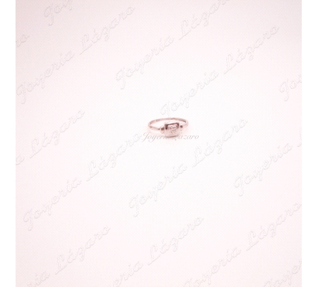 SORTIJA 18KTS BL. CUADRADA