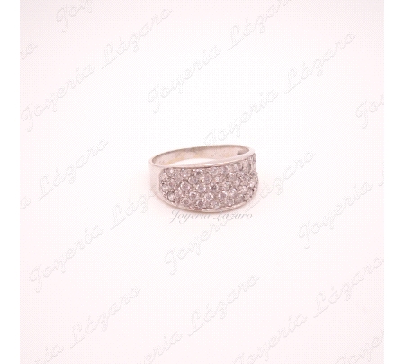 SORTIJA 18KTS BL. CIRCONOITAS EN PAVÉ