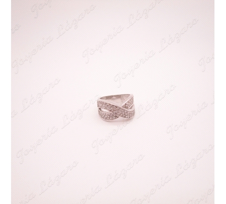 SORTIJA 18KTS BL. CRUZADA