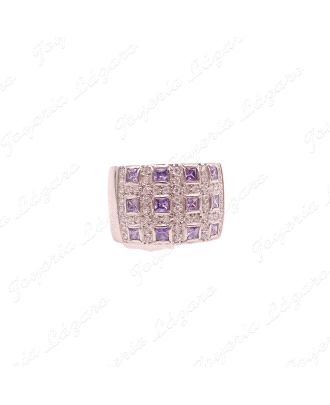 SORTIJA 18KTS BL. 12 AMATISTAS