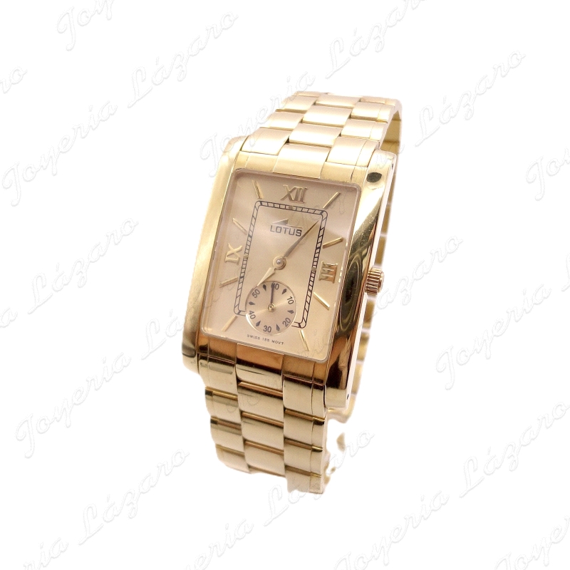 RELOJ ORO LOTUS CABALLERO RECTANGULAR MOD.L476-C176