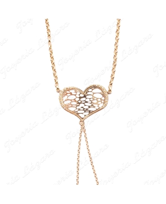 PULSERA ROMANA ORO 18 KTS  CORAZON CALADO 35X25MM FILO CIRCO