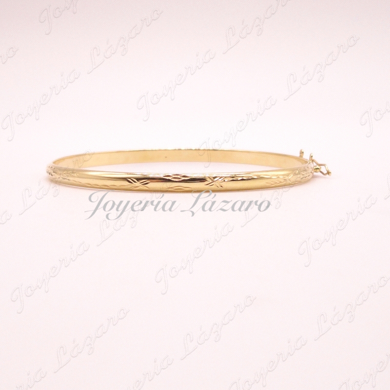 ORO 18 KTS PULSERA 1/2 CAÑA ANCHO 0.4X6.4CM INTERIOR