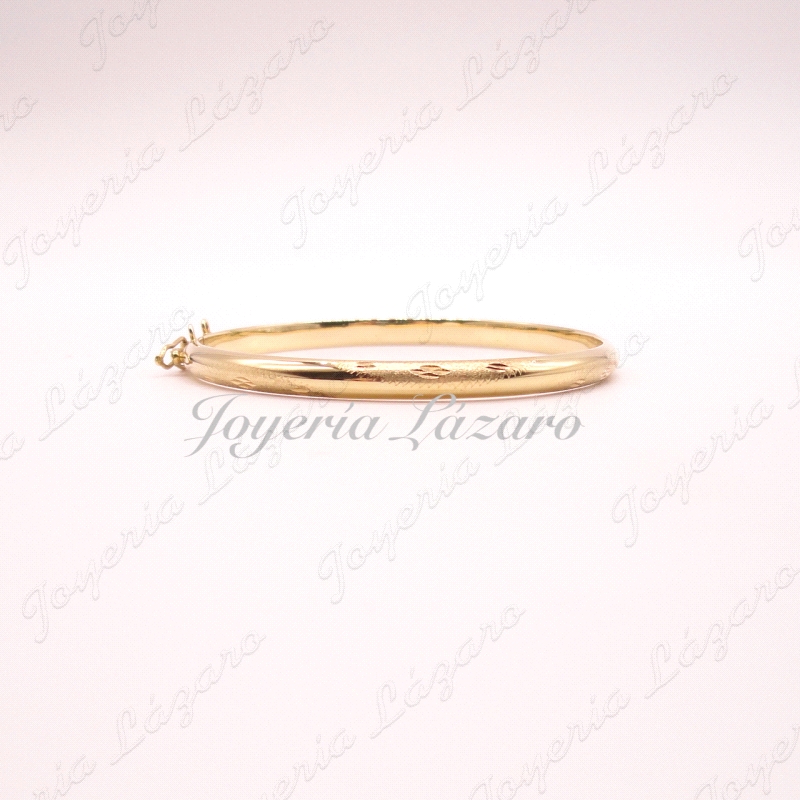 ORO 18 KTS PULSERA 1/2 CAÑA ANCHO 0.5X6CM INTERIOR