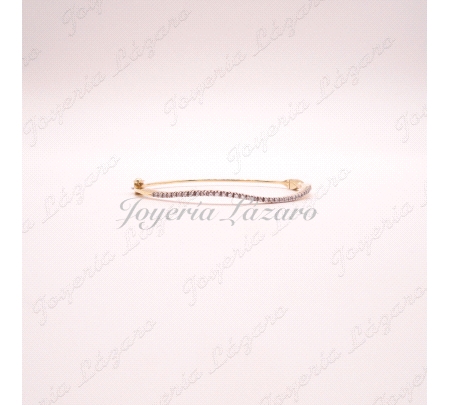 PULSERA 18KTS RIGIDA,CIRCONITAS,57mm INT.