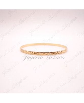 PULSERA 18KTS RIGIDA TALLADO ESTRELLA,67D,INT