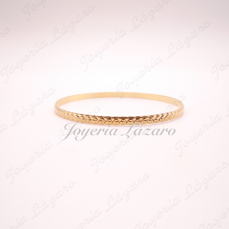 PULSERA 18KTS RIGIDA TALLADO ESTRELLA,67D,INT