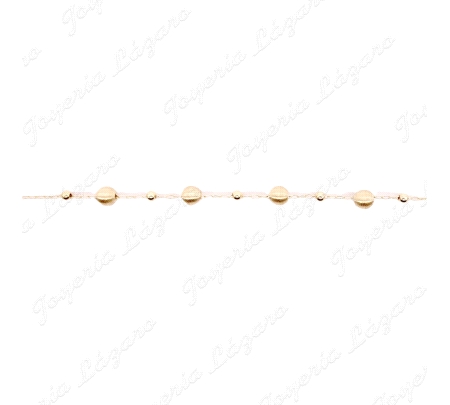 PULSERA ORO 18 KTS 4 BOLAS TALLADAS 5.7MM MATE