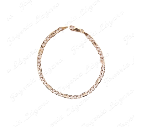 PULSERA ORO 18 KTS 4MM GRECA GRABADA