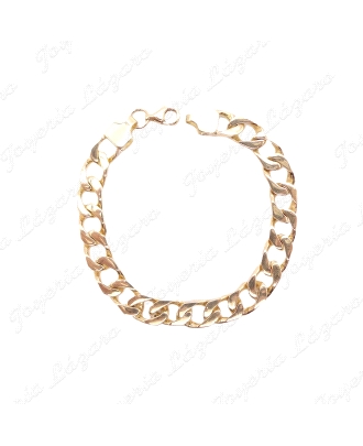 PULSERA ORO 18 KTS BARBADA PLANA 17CM, 7MM ANCHO