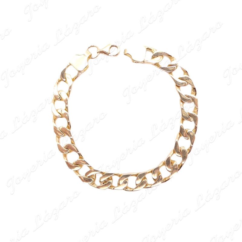 PULSERA ORO 18 KTS BARBADA PLANA 17CM, 7MM ANCHO