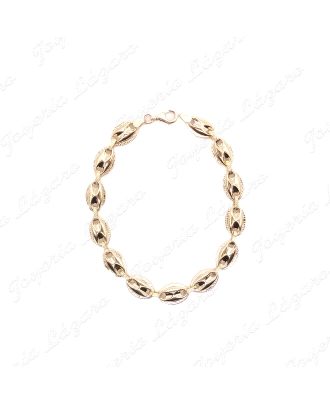 PULSERA ORO 18 KTS 13 CALABROTES 11X8.9MM CERCO TALLADO