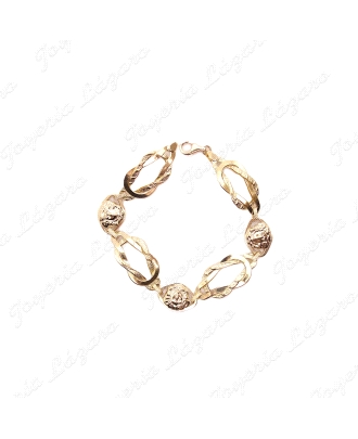 PULSERA ORO 18 KTS DISEÑO ESLABONES NUDOS CON MEDUSA