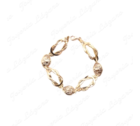 PULSERA ORO 18 KTS DISEÑO ESLABONES NUDOS CON MEDUSA