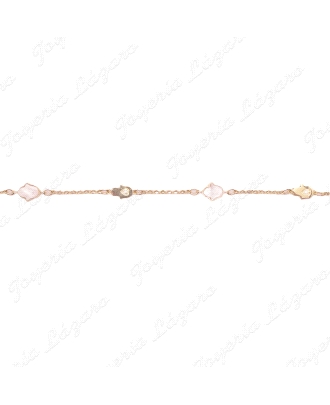 PULSERA ORO 18 KTS  MANOS FATIMA NACAR Y LISA CORAZON CIRCO.