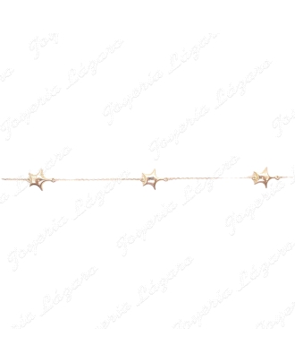 PULSERA ORO 18 KTS  3 ESTRELLAS 10MM HUECA