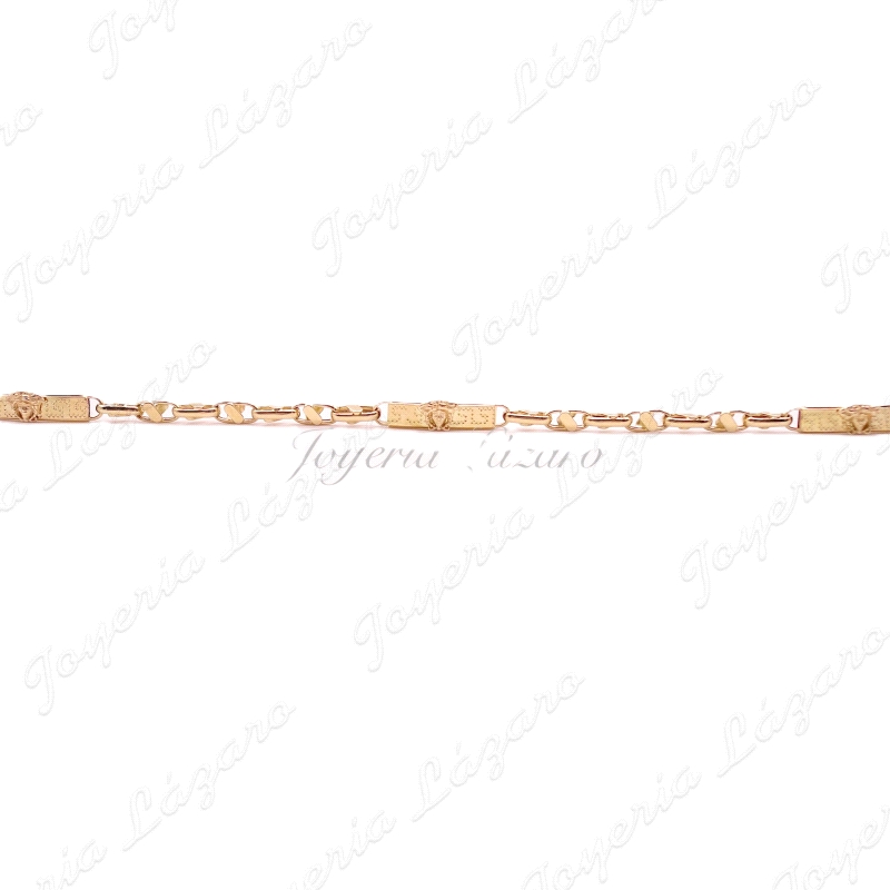 PULSERA ORO 18 KTS ESLABONES+3PLACAS MEDUSA 21CM