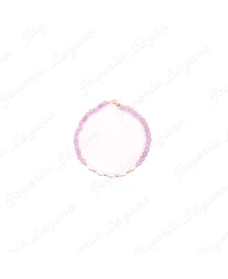 PULSERA ORO 18 KTS PERLAS+CRISTALES MALVA