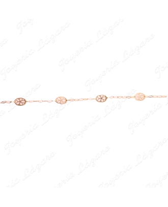 PULSERA ORO 18 KTS FLORES CALADAS