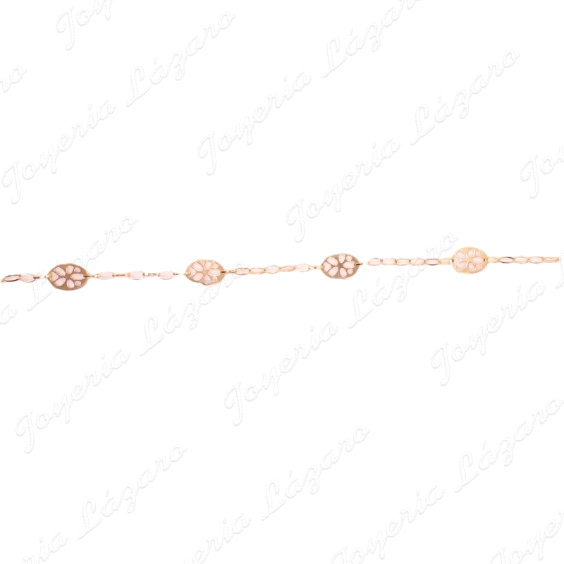 PULSERA ORO 18 KTS FLORES CALADAS