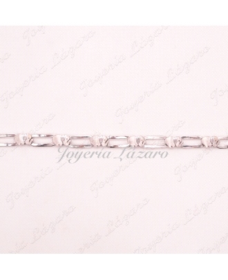 ORO 18 KTS PULSERA BLANCO BRILLO ELEFANTES MATE