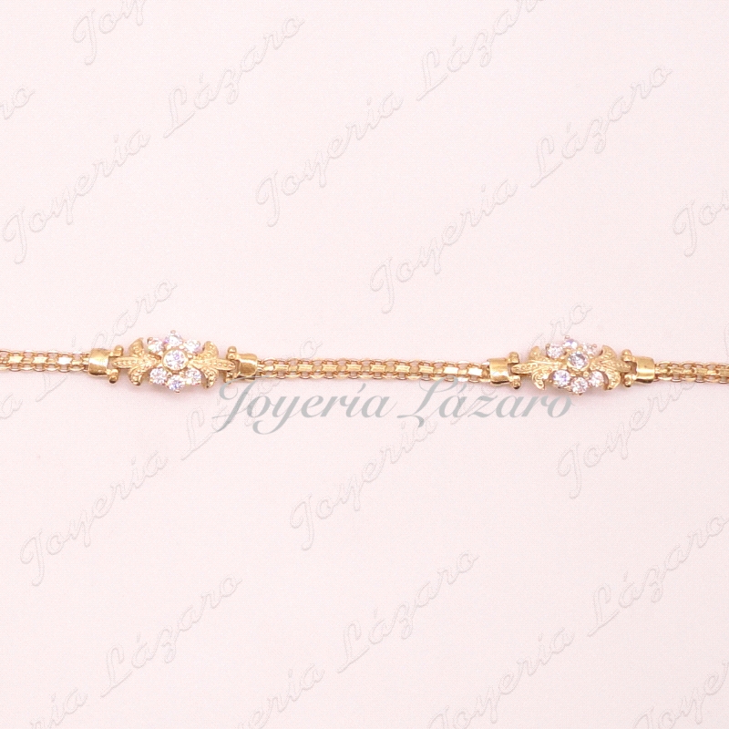 ORO 18 KTS PULSERA 3 ROSETONES