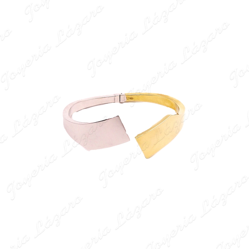 PULSERA 18KT BIC. RIGIDA BISAGRA.65mm INT.