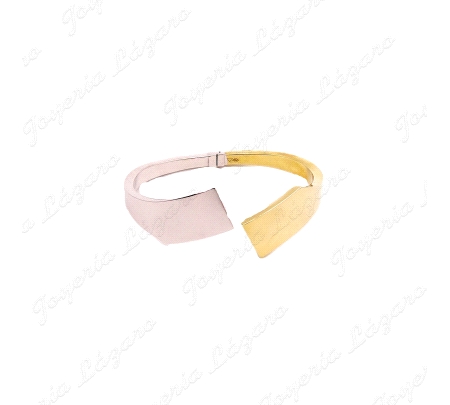PULSERA 18KT BIC. RIGIDA BISAGRA.65mm INT.