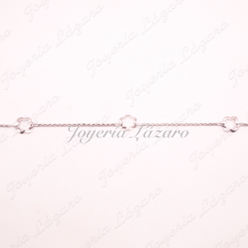 PULSERA 18KT BL. FLORES
