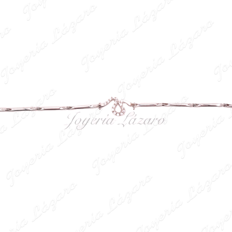 PULSERA 18KTS BL. MANIAS MOTIVO EN CENTRO CON CIRCO